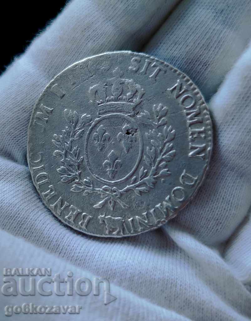 France ECU King Louis XV (1740-1773) Silver RARE - 5
