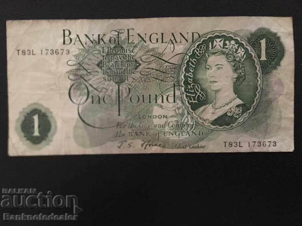 Anglia 1 Pound 1966 Pick 374e Ref 3673