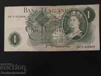 England 1 Pound 1966 Pick 374e Ref 3673