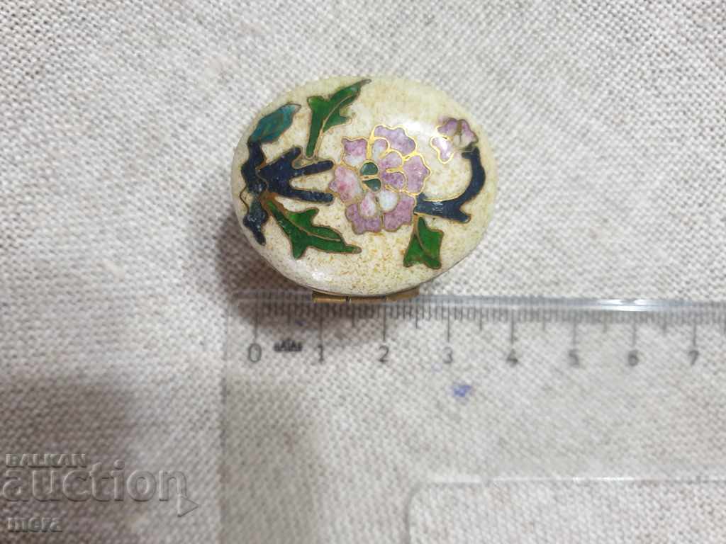 Antique elliptical box made of bronze and colored enamel - 5 Antique elliptical box made of bronze and colored enamel - 5