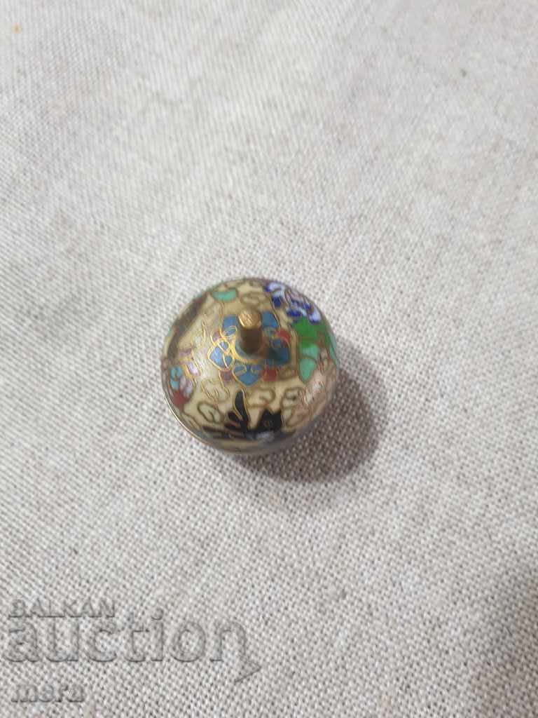 Antique round box made of bronze and colored enamel with price 25.00 BGN | € 12.78 Antique round box made of bronze and colored enamel with price 25.00 BGN | € 12.78