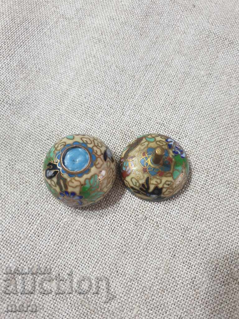 Antique round box made of bronze and colored enamel - 5 Antique round box made of bronze and colored enamel - 5