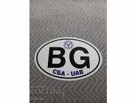 Old sticker, car sticker BG, SBA