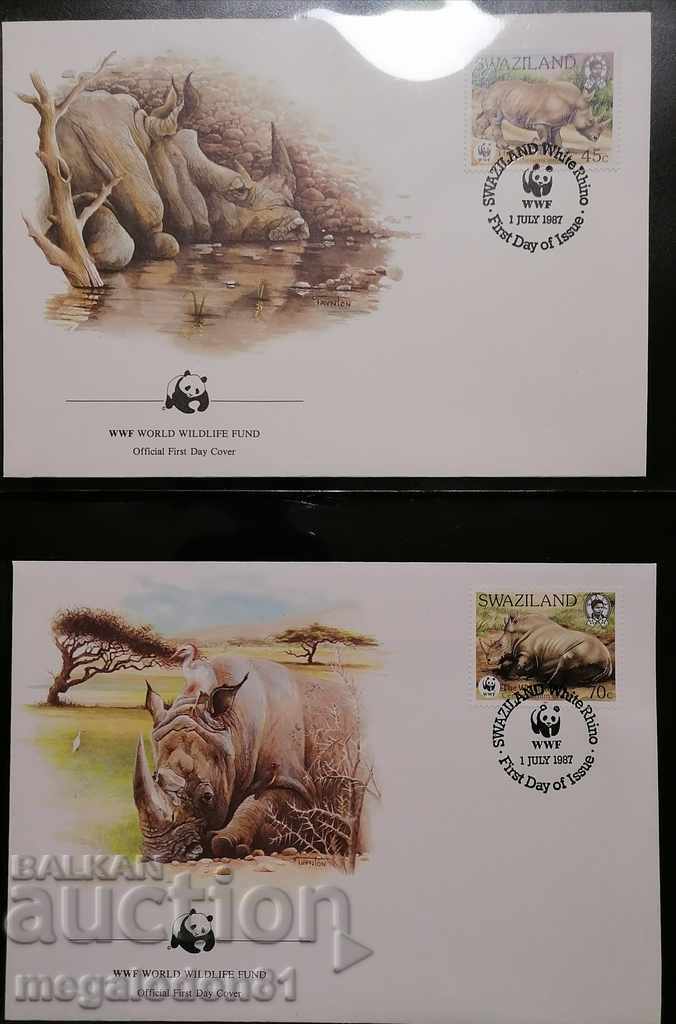 Swaziland - fauna, WWF, rinocer alb