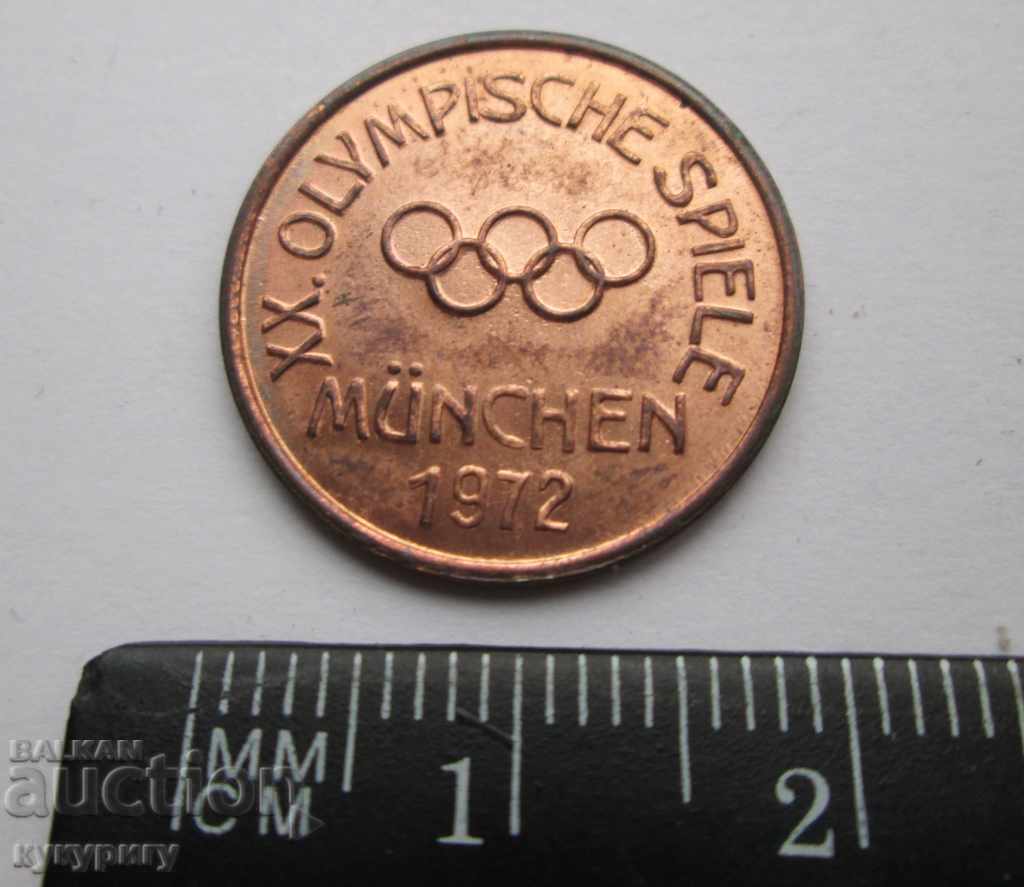 Auction Olympic Games small plaque token coin coin Munich '72 Auction Olympic Games small plaque token coin coin Munich '72