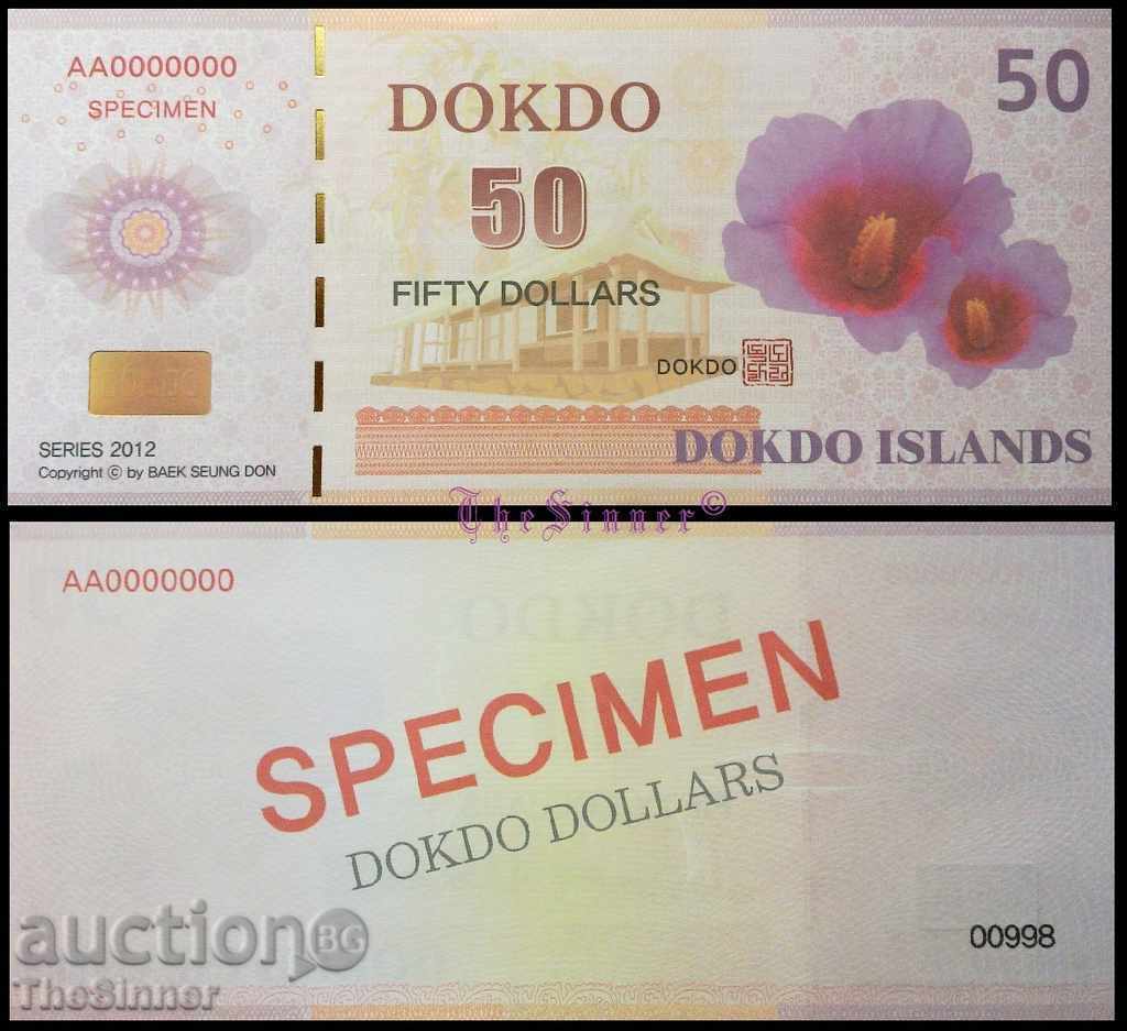DOKDO 50 Dollars DOKDO 50 Dollars, Specimen, 2012 UNC DOKDO 50 Dollars DOKDO 50 Dollars, Specimen, 2012 UNC