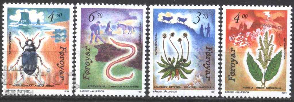 Чисти марки Флора и Фауна 1991 от  Фарьорски острови