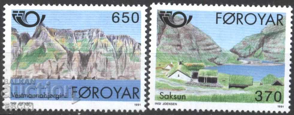 Чисти марки Туризъм Ландшафт 1991 от Фарьорски острови