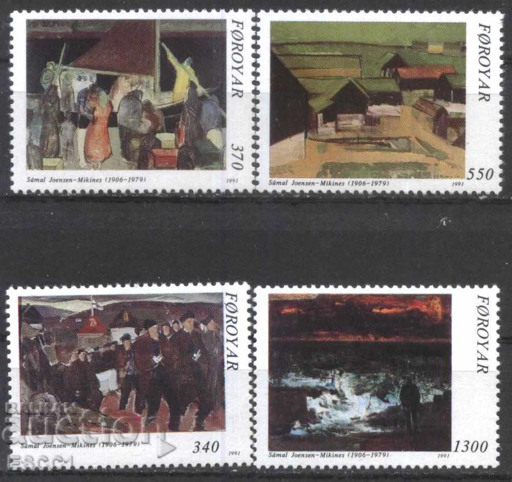 Чисти марки Живопис Самал Йенсен 1991 от Фарьорски острови