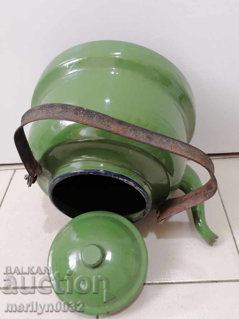 Enameled teapot, soup with enamel, Bulgaria - 7