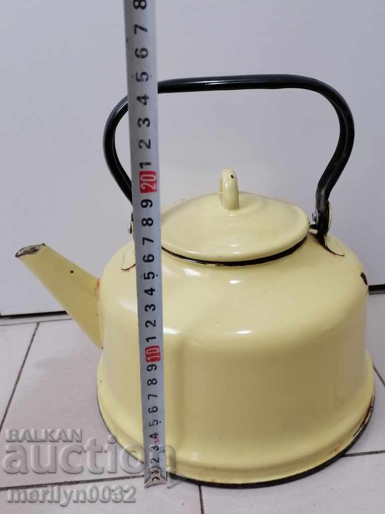Enameled teapot, soup with enamel, Bulgaria - 5 Enameled teapot, soup with enamel, Bulgaria - 5