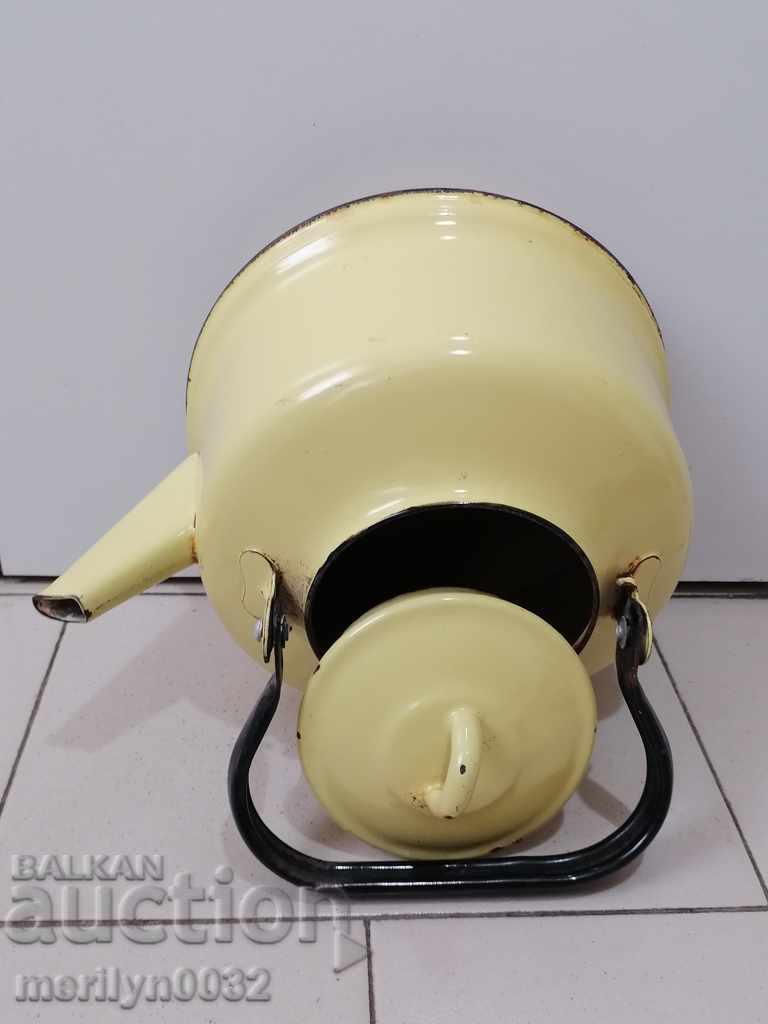Enameled teapot, soup with enamel, Bulgaria - 6 Enameled teapot, soup with enamel, Bulgaria - 6