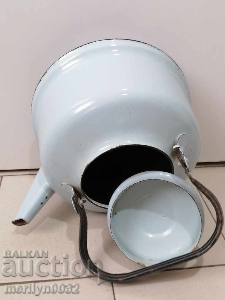 Enameled teapot, soup with enamel, Bulgaria - 5 Enameled teapot, soup with enamel, Bulgaria - 5