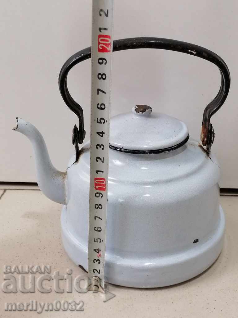 Enameled teapot, soup with enamel, Bulgaria with price 39.00 BGN | € 19.94 Enameled teapot, soup with enamel, Bulgaria with price 39.00 BGN | € 19.94