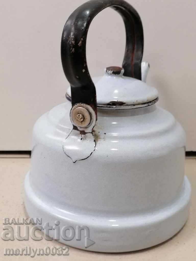 Auction Enameled teapot, soup with enamel, Bulgaria Auction Enameled teapot, soup with enamel, Bulgaria