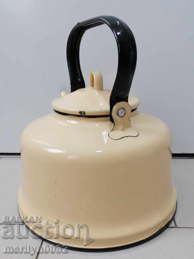 Enameled teapot, soup with enamel, Bulgaria - 5