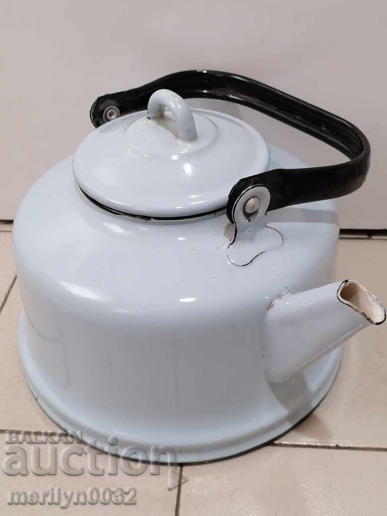 Enameled teapot, soup with enamel, Bulgaria - 6 Enameled teapot, soup with enamel, Bulgaria - 6