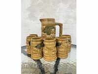 Set of jug with punch cups №1389