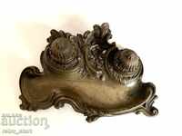 Antique bronze inkstand