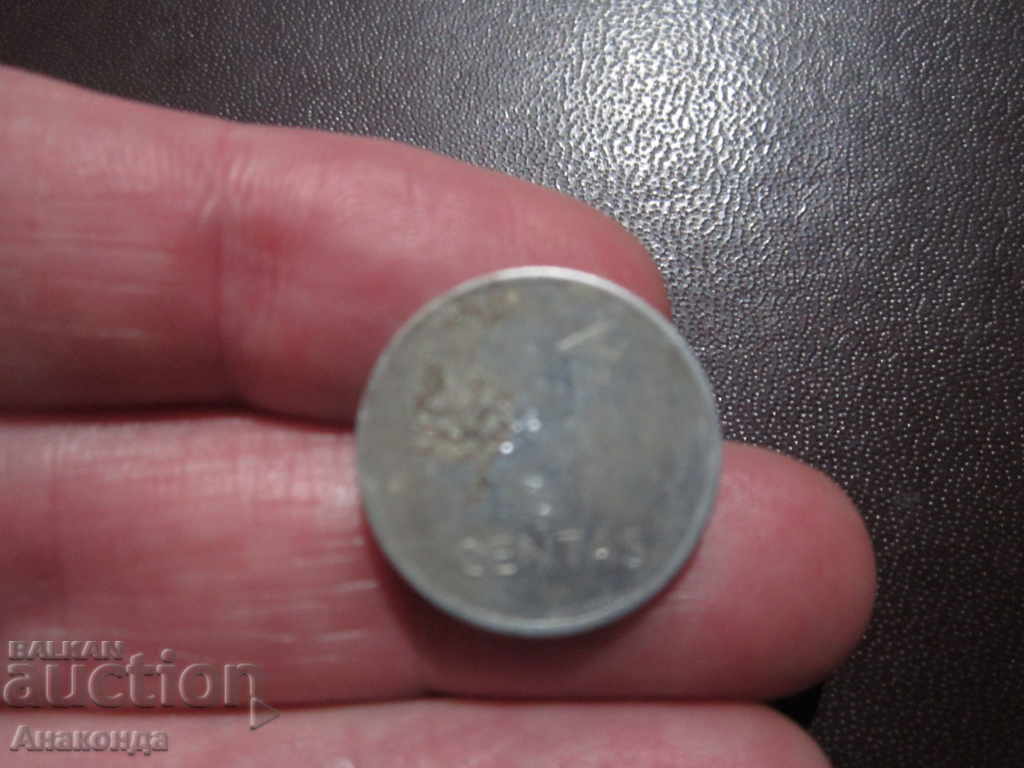 Lituania - 1 cent - 1991 - Aluminiu