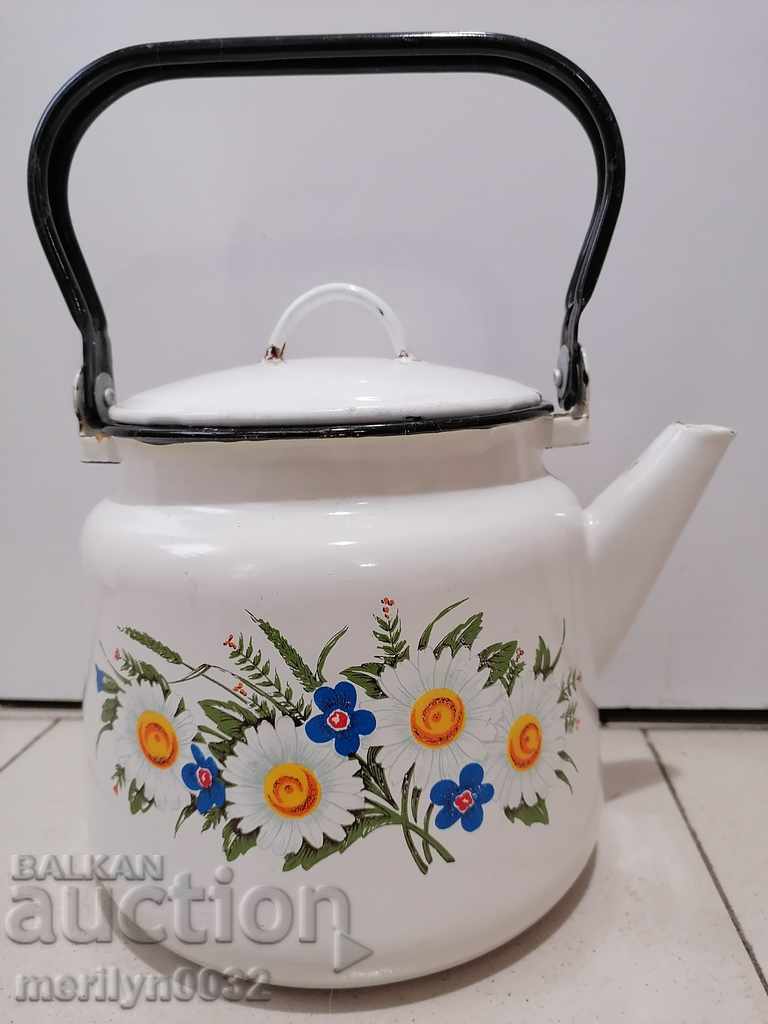 Enamelled teapot from the sauce, enamel dish USSR with price 78.00 BGN | € 39.88 Enamelled teapot from the sauce, enamel dish USSR with price 78.00 BGN | € 39.88