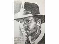 Harrison Ford Indiana Jones grafică tablou pictat manual