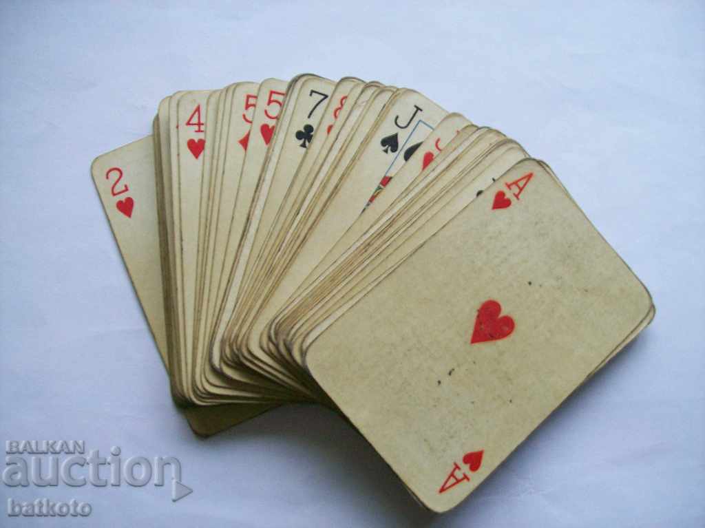 Old deck of playing cards with missing cards