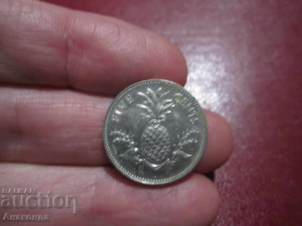 БАХАМСКИ Бахами острови 5 цента 2000 год АНАНАС