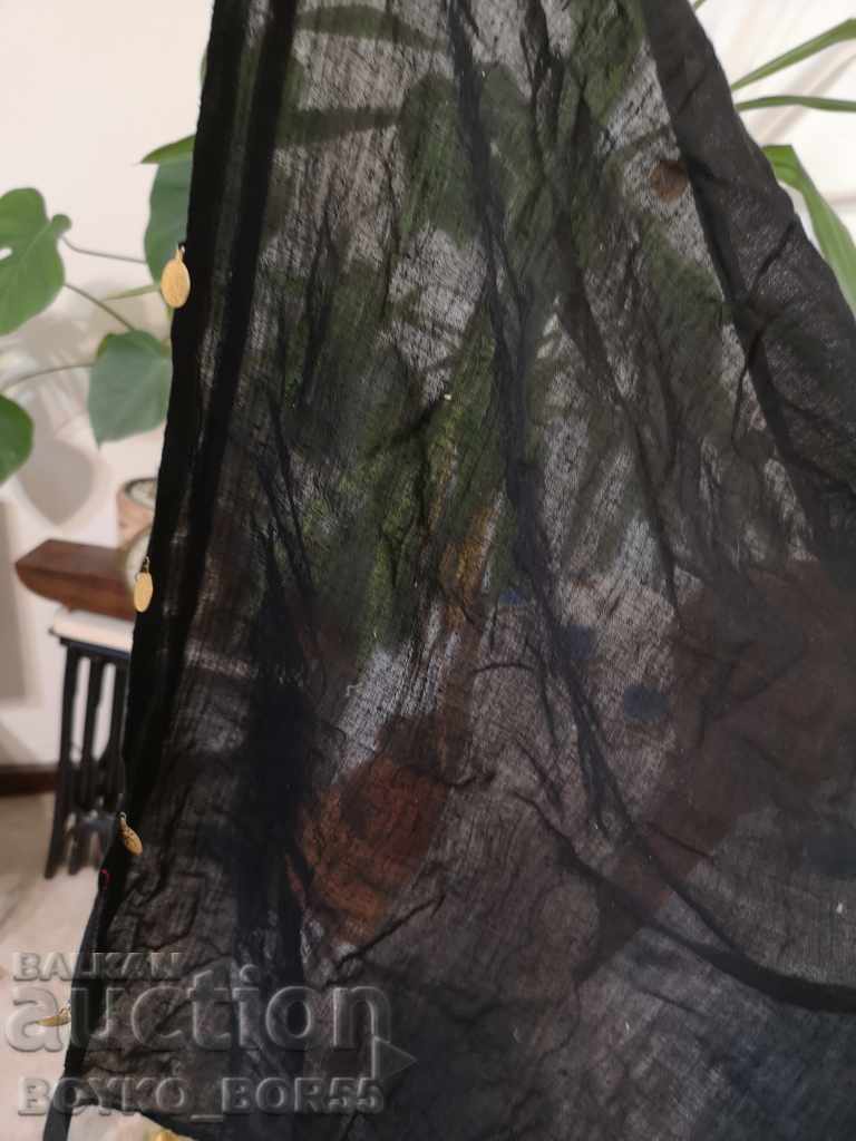Women's Antique Black Scarf for Costume 70/70 cm. - 6 Women's Antique Black Scarf for Costume 70/70 cm. - 6