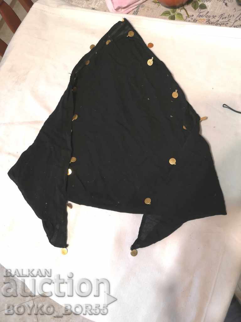 Women's Antique Black Scarf for Costume 70/70 cm.