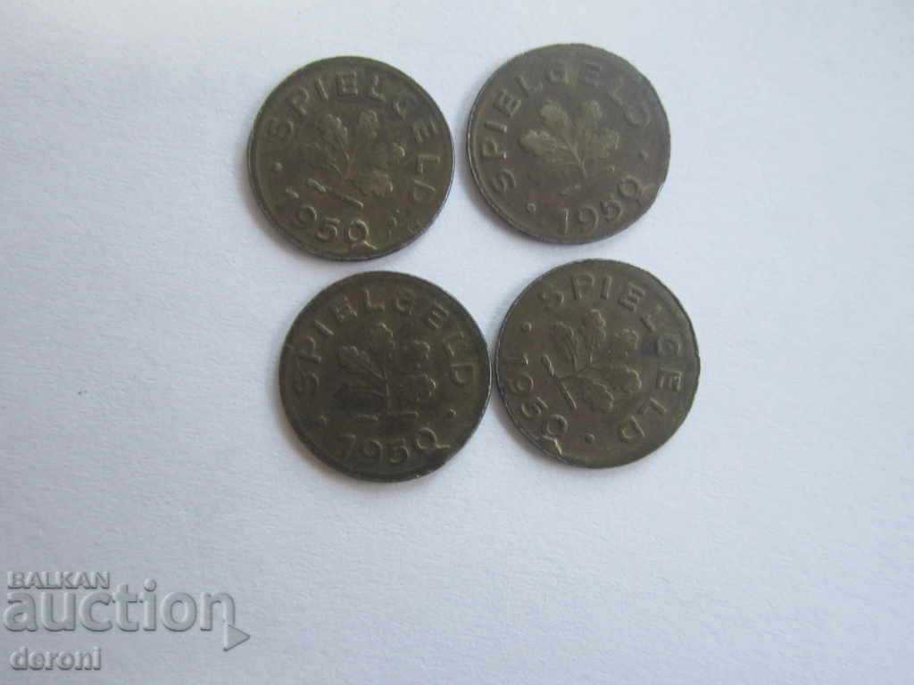 Стар немски жетон Spielgeld лот жетони - 5 Стар немски жетон Spielgeld лот жетони - 5