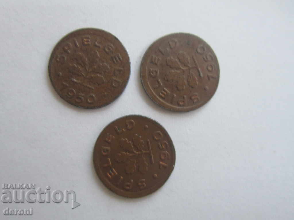 Delivery of Old German token Spielgeld lot tokens 1 Delivery of Old German token Spielgeld lot tokens 1