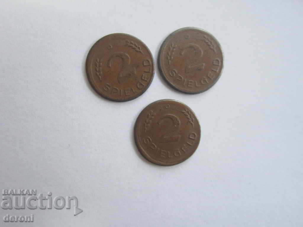 Old German token Spielgeld lot tokens 1