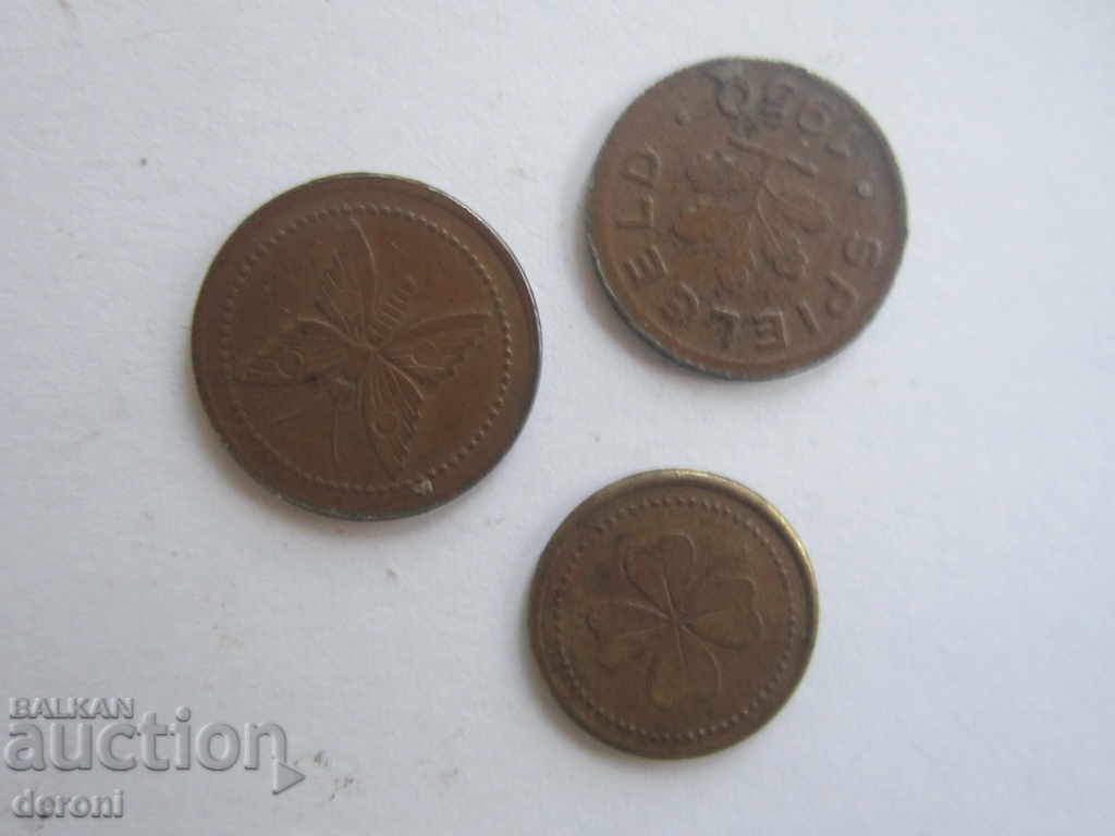 Delivery of Old German token Spielgeld lot tokens 4 Delivery of Old German token Spielgeld lot tokens 4