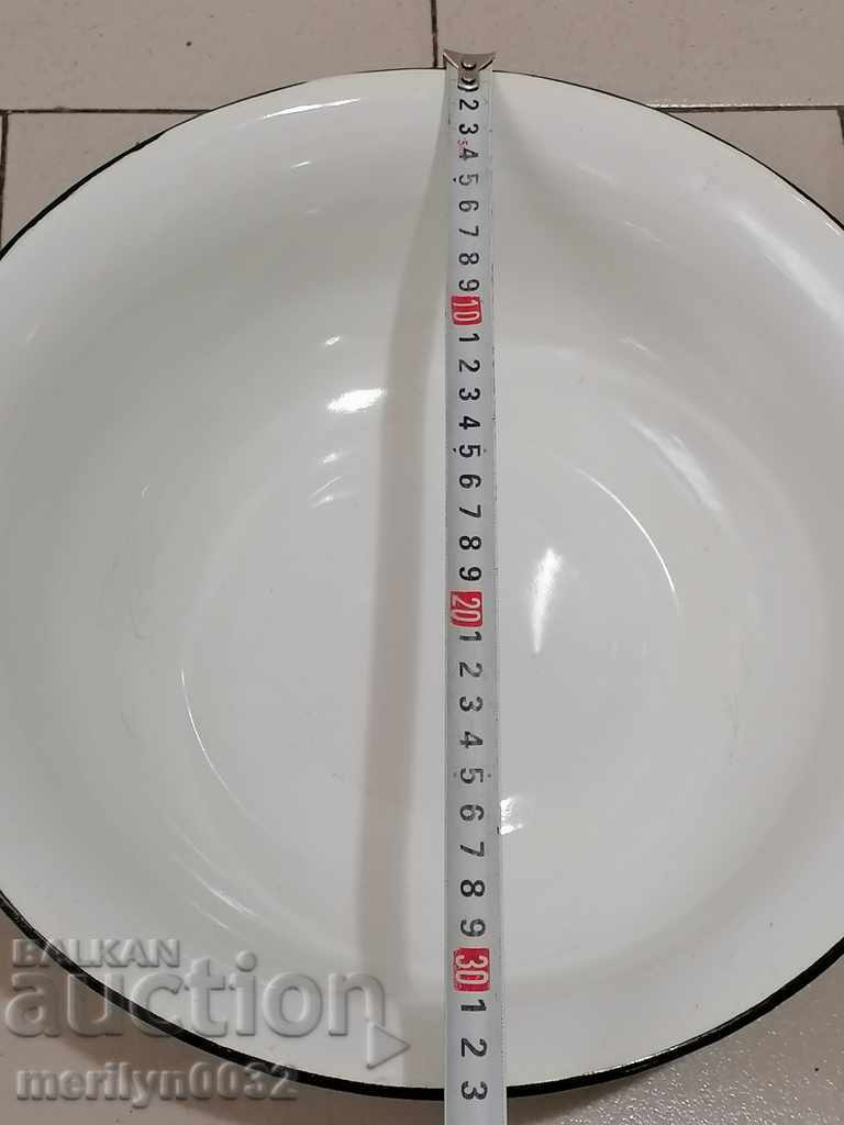 Enameled small basin, trough, dish with enamel bowl - 6 Enameled small basin, trough, dish with enamel bowl - 6