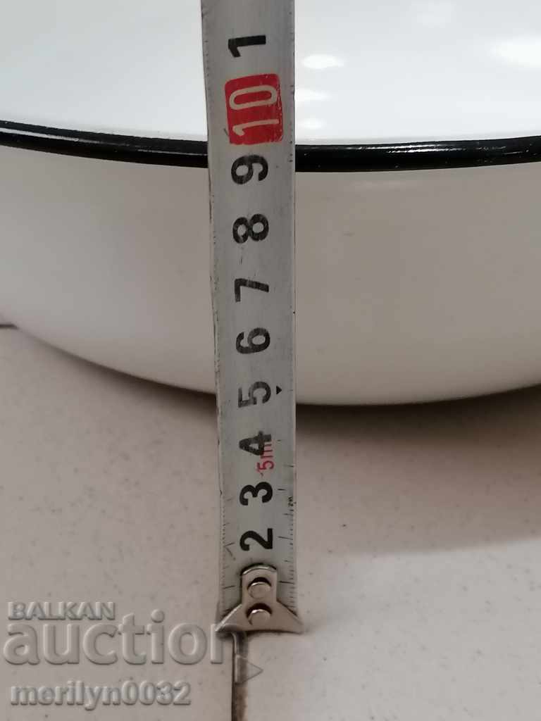 Enameled small basin, trough, dish with enamel bowl - 7 Enameled small basin, trough, dish with enamel bowl - 7