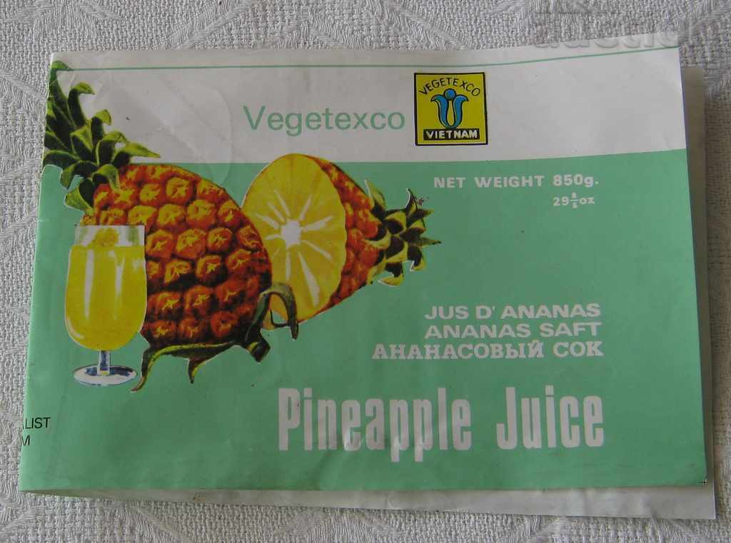 SUC DE ANANAS 850 VIETNAM LABEL cu preț 3.00 BGN | € 1.53 SUC DE ANANAS 850 VIETNAM LABEL cu preț 3.00 BGN | € 1.53