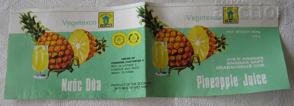 Livrarea SUC DE ANANAS 850 VIETNAM LABEL Livrarea SUC DE ANANAS 850 VIETNAM LABEL