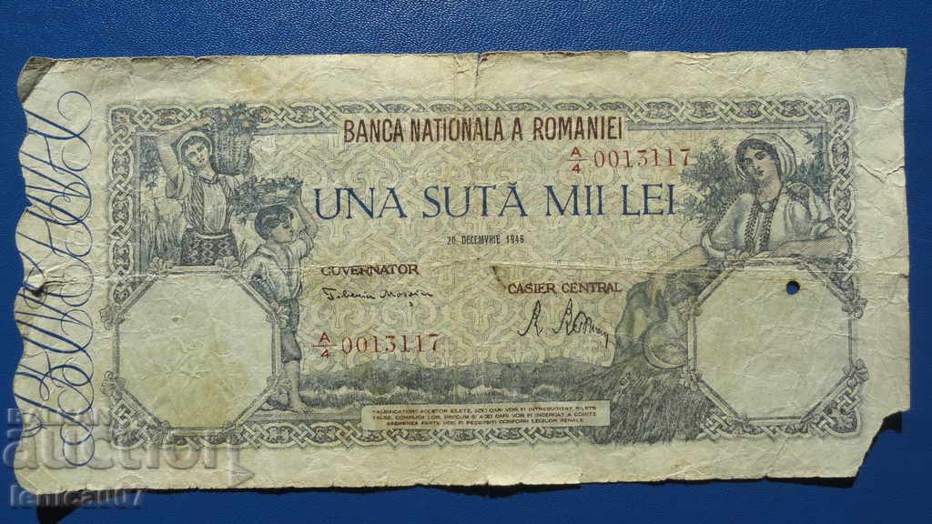 Auction Romania 1946 - 100,000 lei (20.12.1946) Auction Romania 1946 - 100,000 lei (20.12.1946)