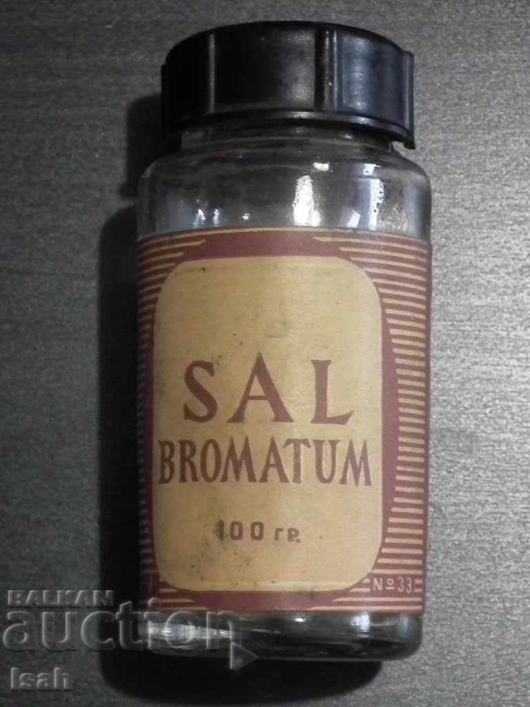 Старо аптекарско шише бурканче от Sal Bromatum