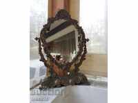 Уникално голямо бронзово бароково огледало 5,5 кг.