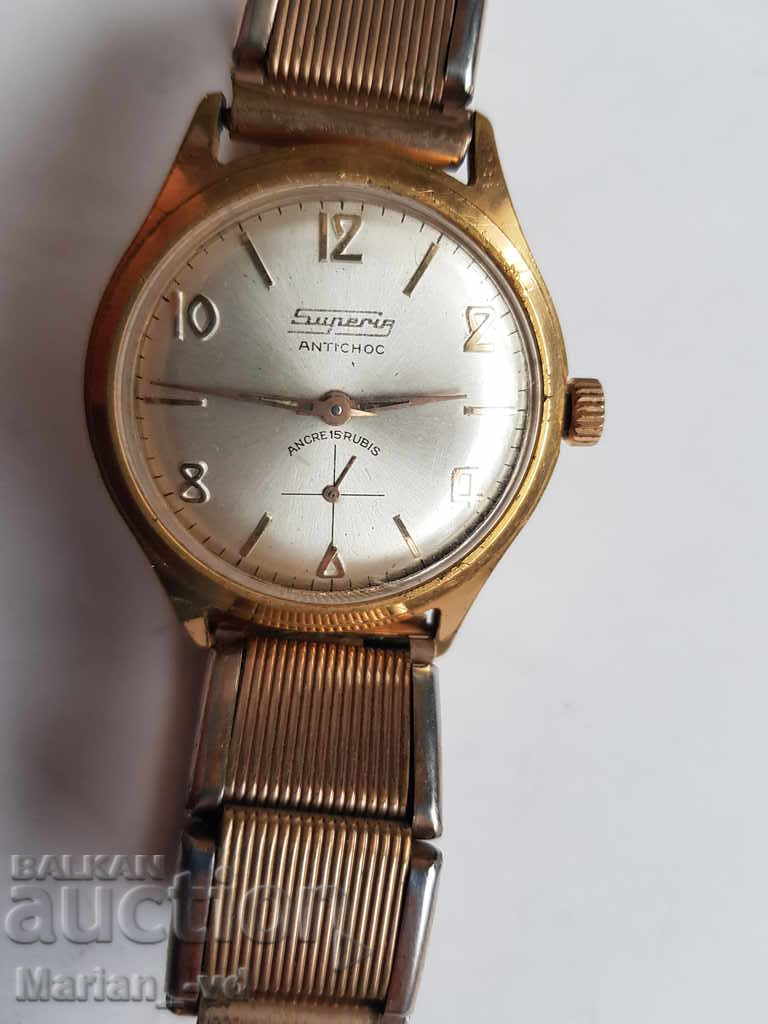 Men's gold-plated mechanical watch Superia - 1960-1969 with price 90.00 BGN | € 46.02 Men's gold-plated mechanical watch Superia - 1960-1969 with price 90.00 BGN | € 46.02