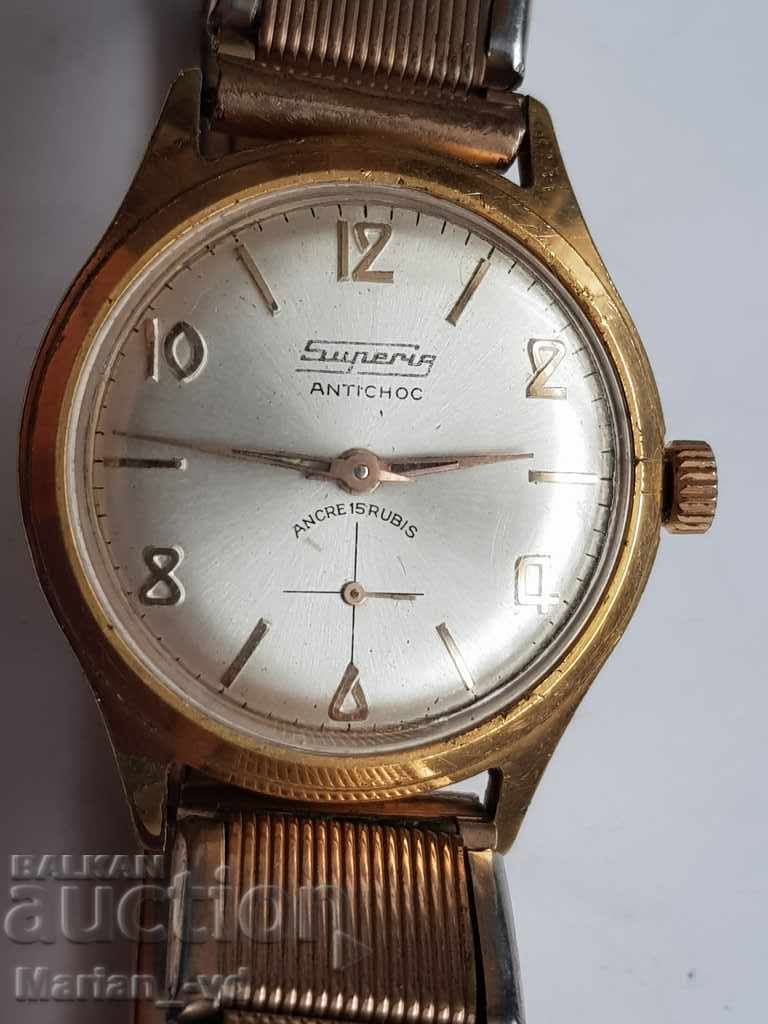 Delivery of Men's gold-plated mechanical watch Superia - 1960-1969 Delivery of Men's gold-plated mechanical watch Superia - 1960-1969