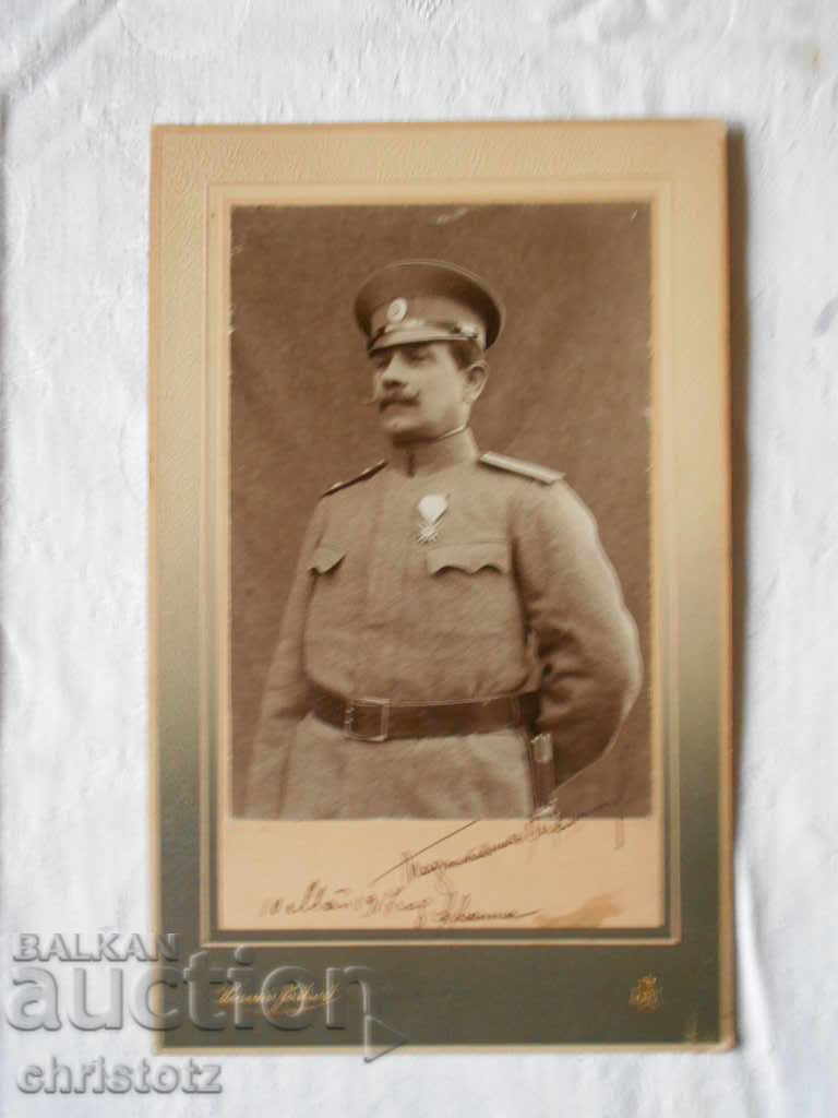 Foto veche, carton, locotenent-colonel Sirmanov, față