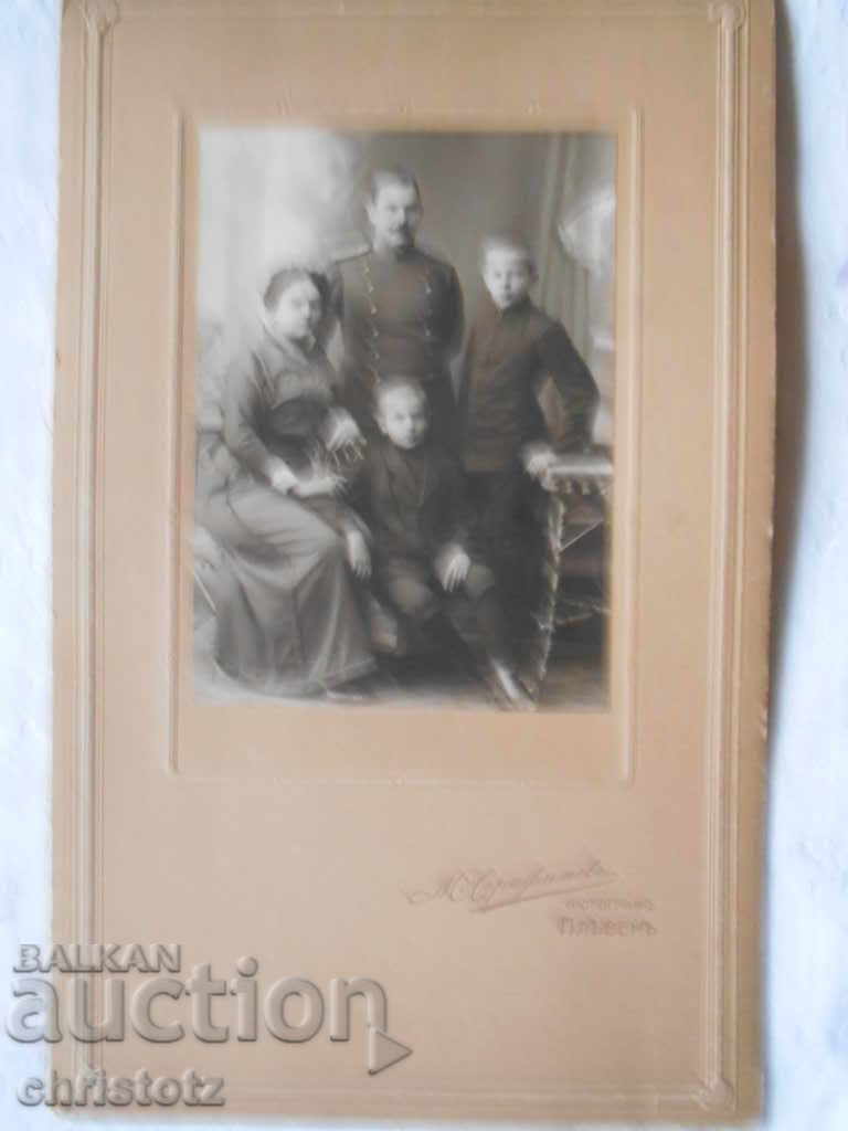 Παλιά φωτογραφία, χαρτόνι, Πλέβεν, φωτογραφία Σεραφίμοφ