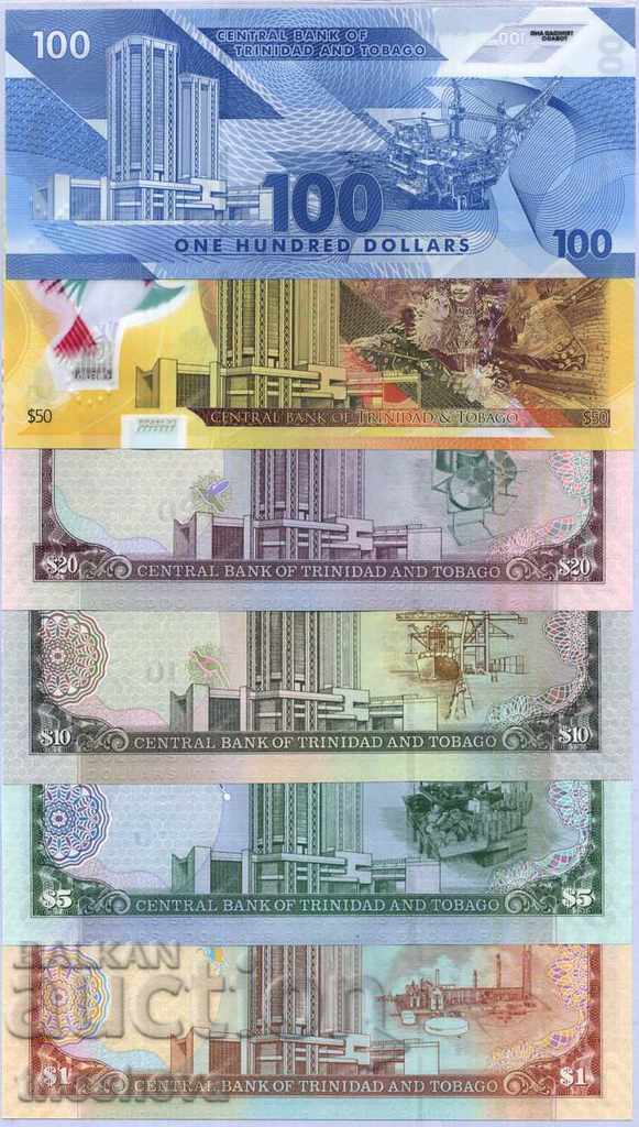SET TRINIDAD ȘI TOBAGO 1+5+10+20+50+100 dolari 2015-UNC SET TRINIDAD ȘI TOBAGO 1+5+10+20+50+100 dolari 2015-UNC