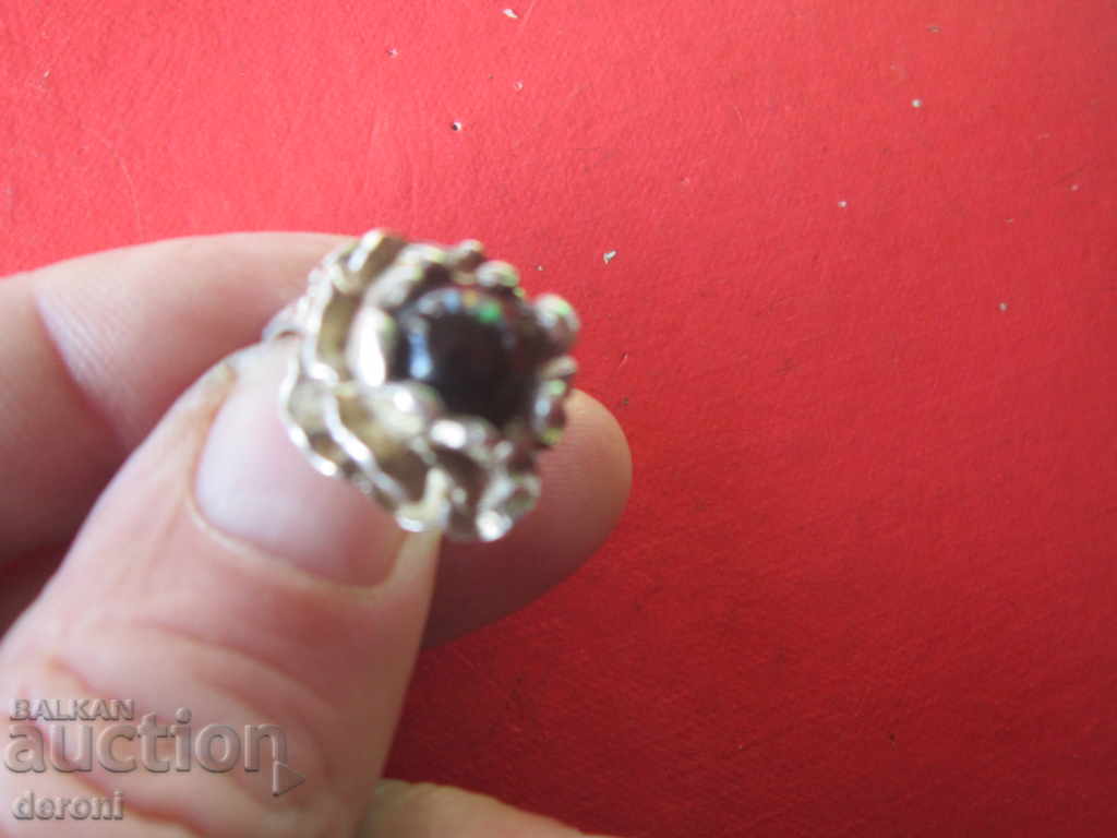 Μοναδικό ασημένιο δαχτυλίδι με πέτρινη κορώνα 925 - 5 Μοναδικό ασημένιο δαχτυλίδι με πέτρινη κορώνα 925 - 5