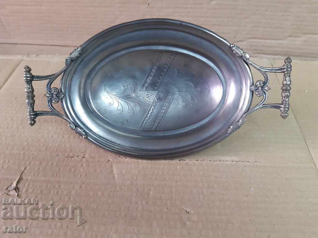 Auction  Very old silver-plated dish, small dish, fruit bowl - 100 years old
