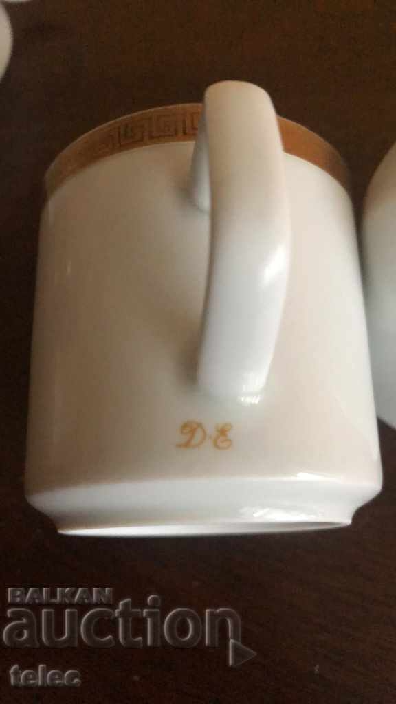 Auction Set of collectible coffee cups - quality German porcelain Auction Set of collectible coffee cups - quality German porcelain