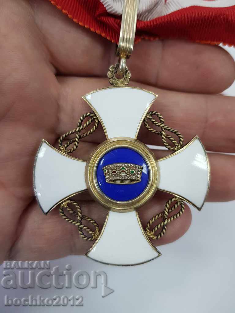Auction Rare Italian silver Order of the Crown with box and ribbon Auction Rare Italian silver Order of the Crown with box and ribbon